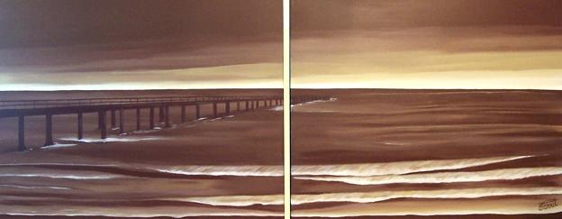 Dafen Oil Painting on canvas long bridge-set038
